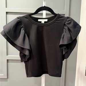 HYFVE cropped, flutter sleeve top. Size M.